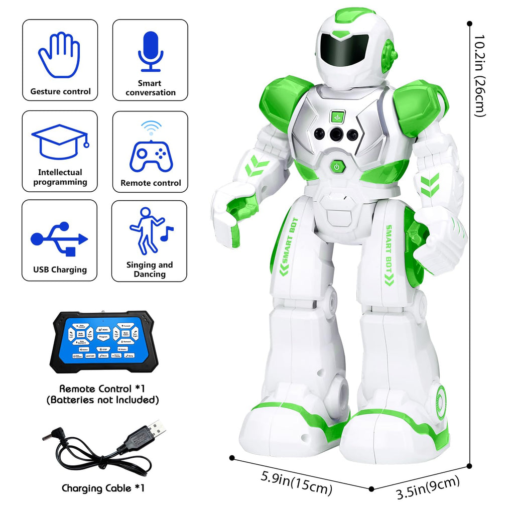KingsDragon Robots Toy for Kids, RC Gesture Sensing Toy, Interactive Walking Singing Dancing Robot Birthday Presents for Boys Girls Age 6 7 8 9 Years Old
