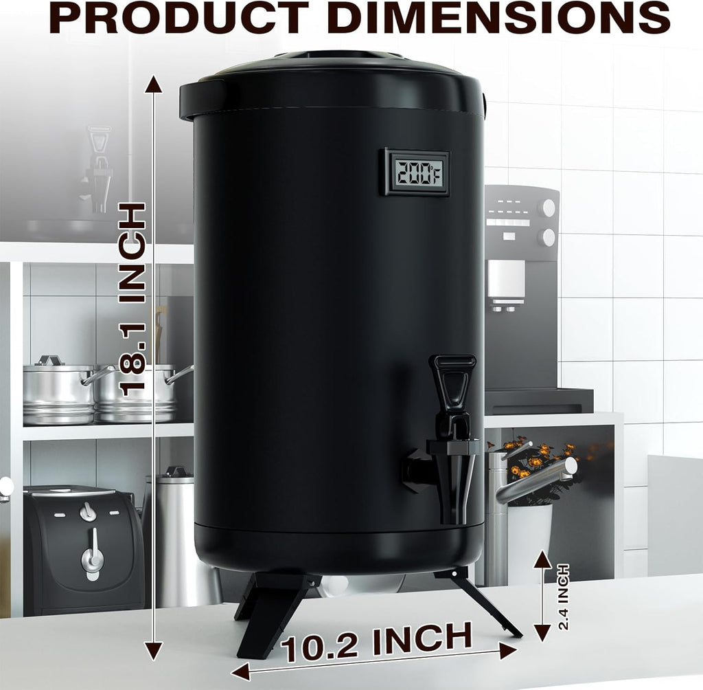 Insulated Beverage Dispenser-NON HEATING-75 Cup Cold Drink Beverage for Catering-Stainless Steel Iced Beverage Dispenser 12 L/3.2 Gallon Coffee Dispenser with Spigot for Tea,Juice (black)