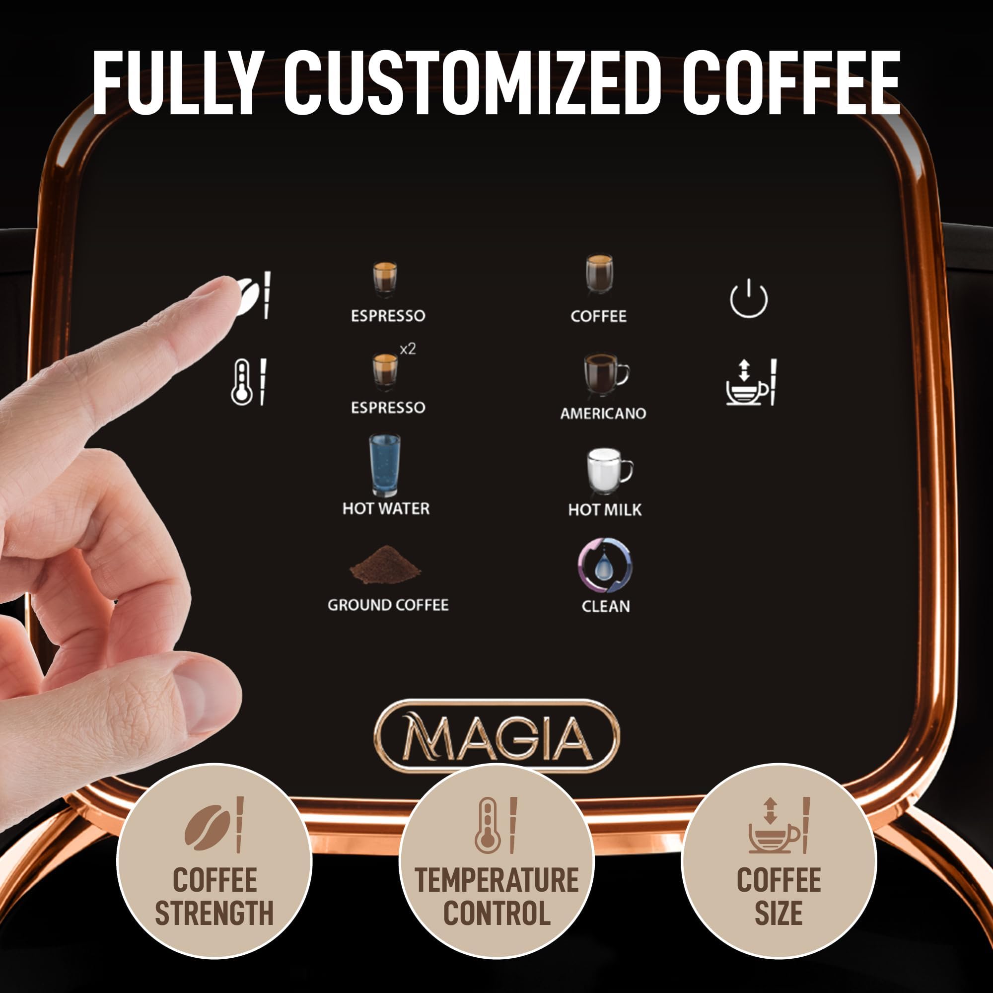 Zulay Magia Super Automatic Espresso Maker Machine with Grinder - 19 Fully Customizable Coffee Options, Auto Cleaning, Milk Foam System - for Latte, Cappuccino - Ultra LUX - White (13.7x17.7x9.4)