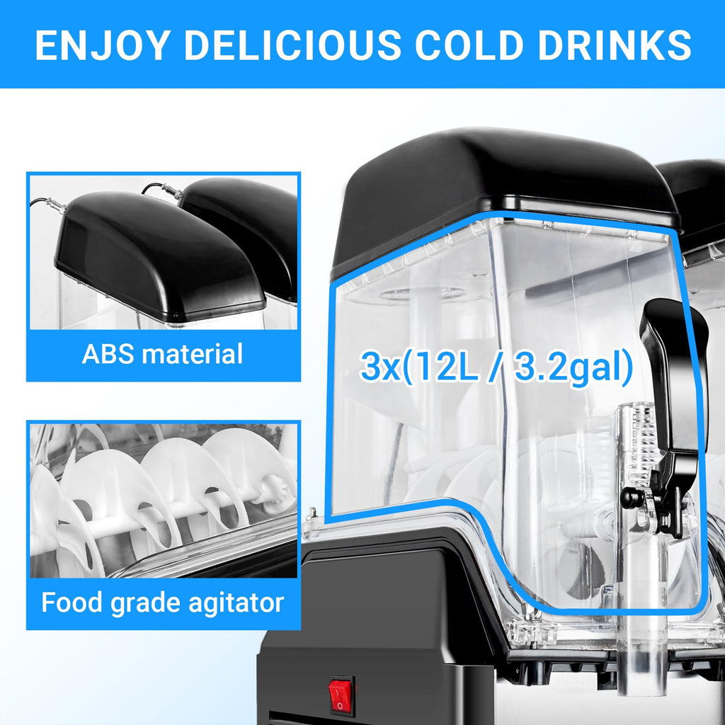 Slushy Machine,15L x2 Double Tanks Comercial Margarita &Slushie Machine,120+ Cups 1000W 110V Electric Large Daiquiri Machine with Self-cleaning Mode,for Home Party Restaurants Cafe Bars