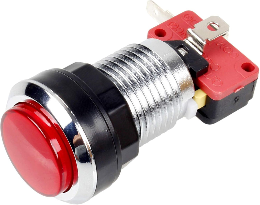 EG STARTS 10 Pcs/Lots Chrome Plating 30mm LED Illuminated Push Buttons with Micro Switch for Arcade Machine Games Mame Jamma Parts 12V Each Color of 2 Pieces