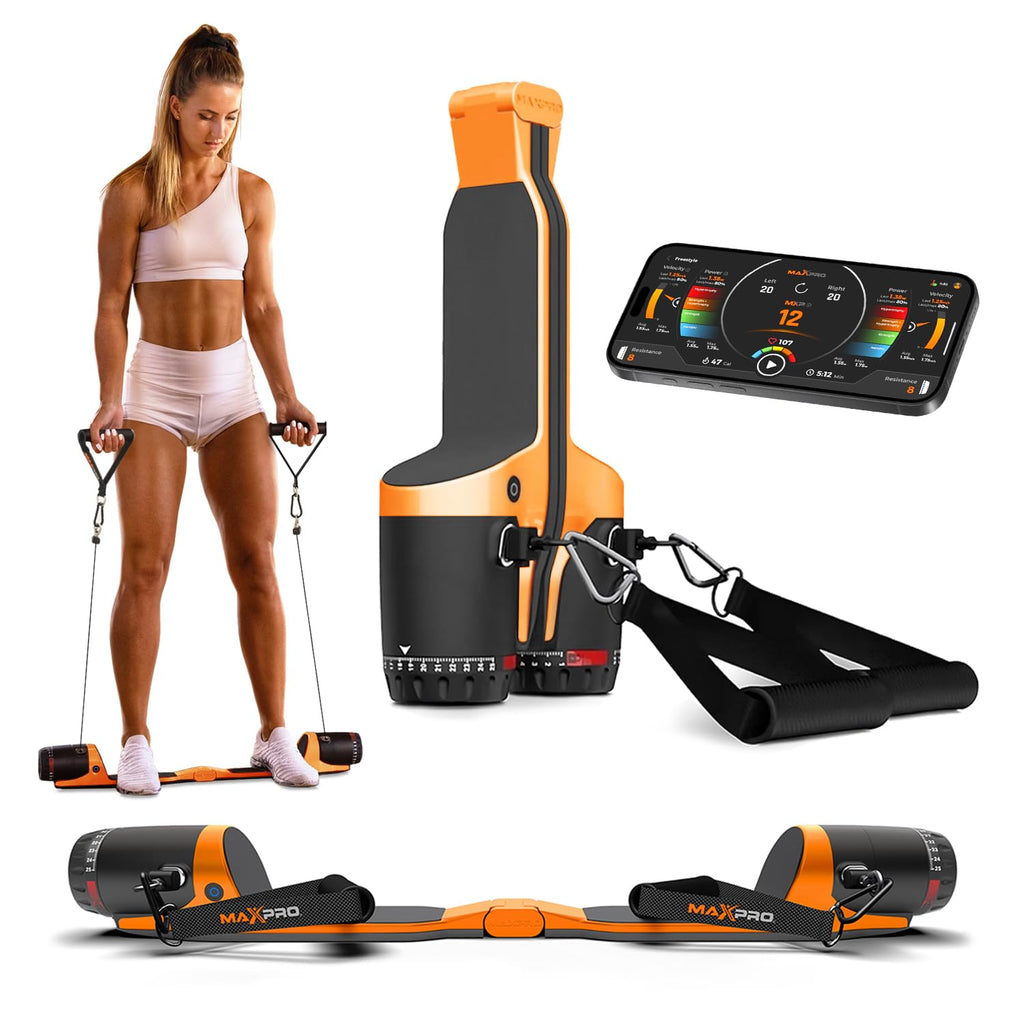 MAXPRO Fitness: Cable Home Gym | As Seen on Shark Tank | Versatile, Portable, Bluetooth Connected | Strength, HIIT, Cardio, Plyometric, Powerful 5-300lbs Resistance