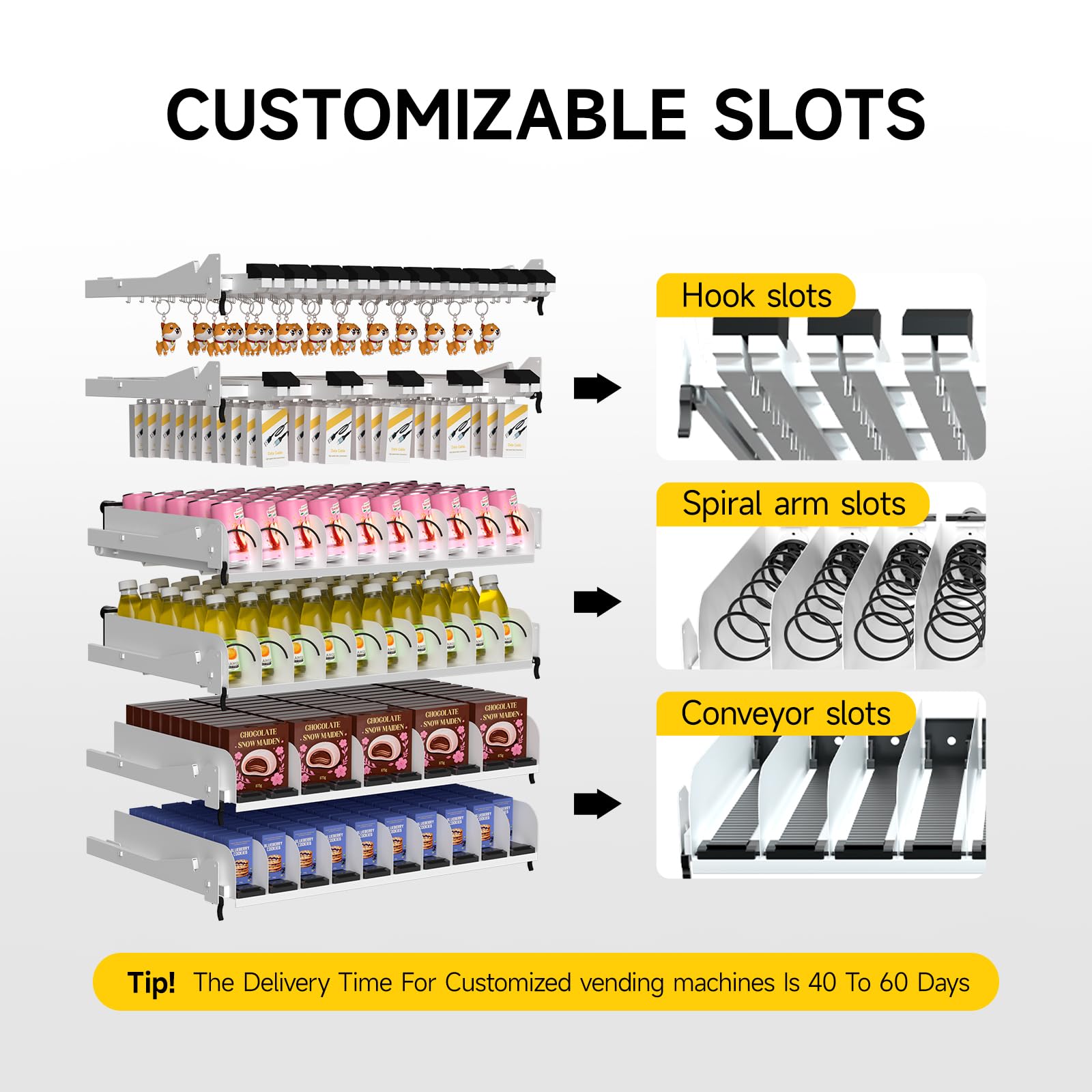 Smart Vending Machine, 36-Slot Refrigerated Snack and Beverage Vending Machine for Commercial Use, Automatic Drink and Snack Dispenser for Offices, Gyms, Convenience Stores