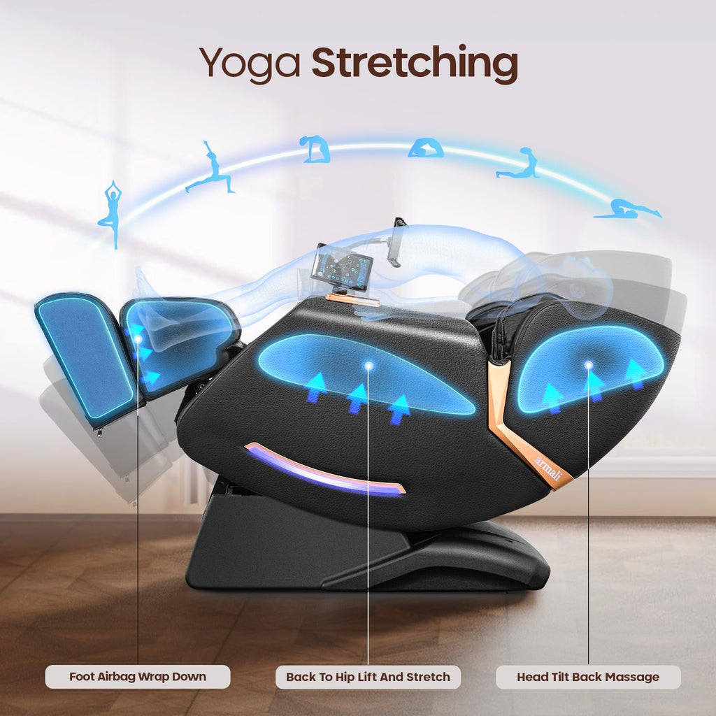 4D Massage Chairs Full Body - 53.5 Extend Sl Track Shiatsu Massage Chair - Zero Gravity Massage Chair,Core Heating & 22 Airbag, Smart Foot Rollers,Ai Voice, Yoga Mode