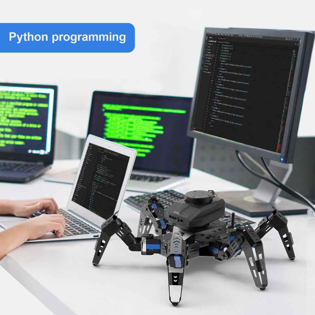 Hexapod Robot Kit for Jetson Nano 3D Depth Camera, ROS Lidar Mapping Navigation, AI Visual Recognition Programmable Bionic Spider Robot Kit (Included Jetson Nano)
