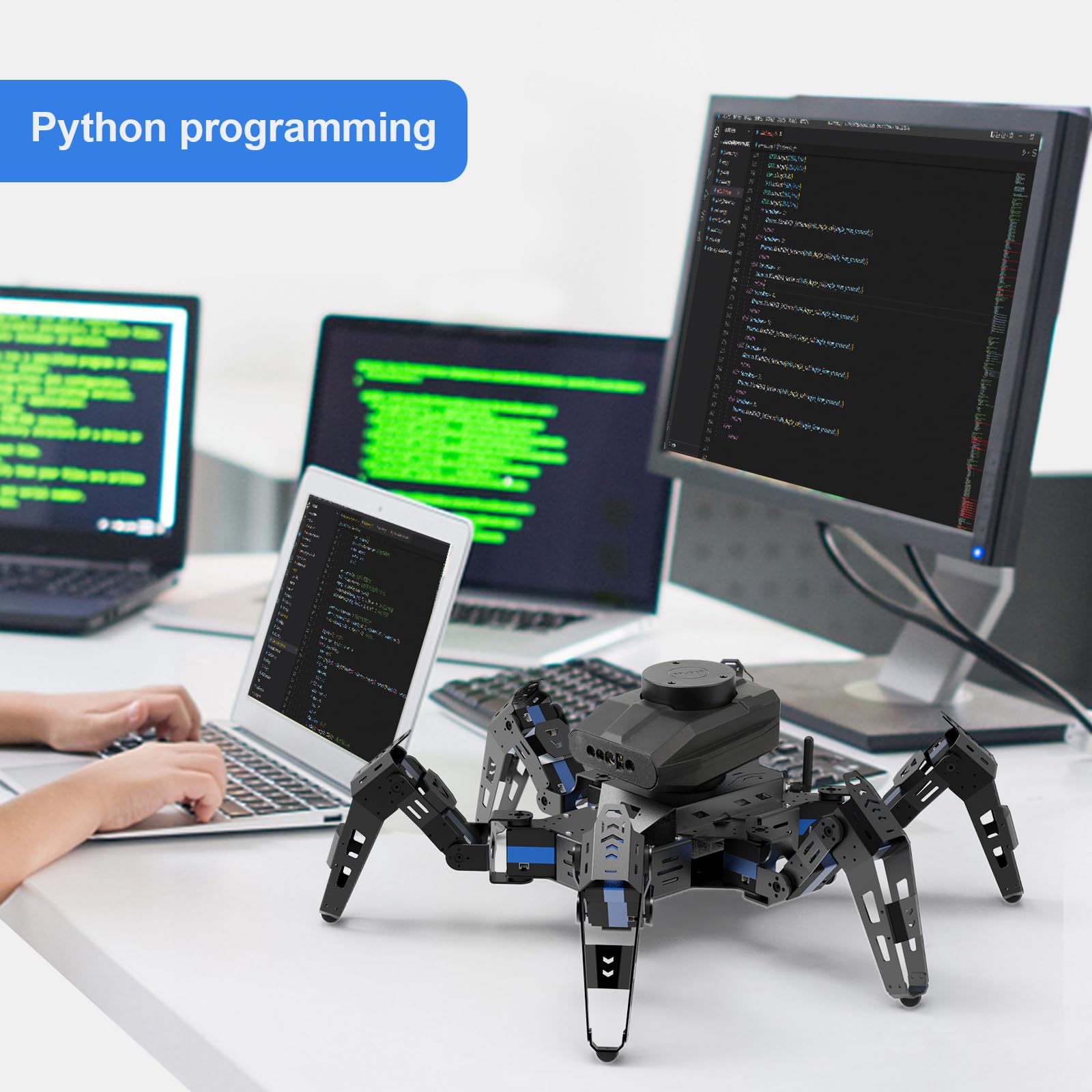 Hexapod Robot Kit for Jetson Nano 3D Depth Camera, ROS Lidar Mapping Navigation, AI Visual Recognition Programmable Bionic Spider Robot Kit (Included Jetson Nano)
