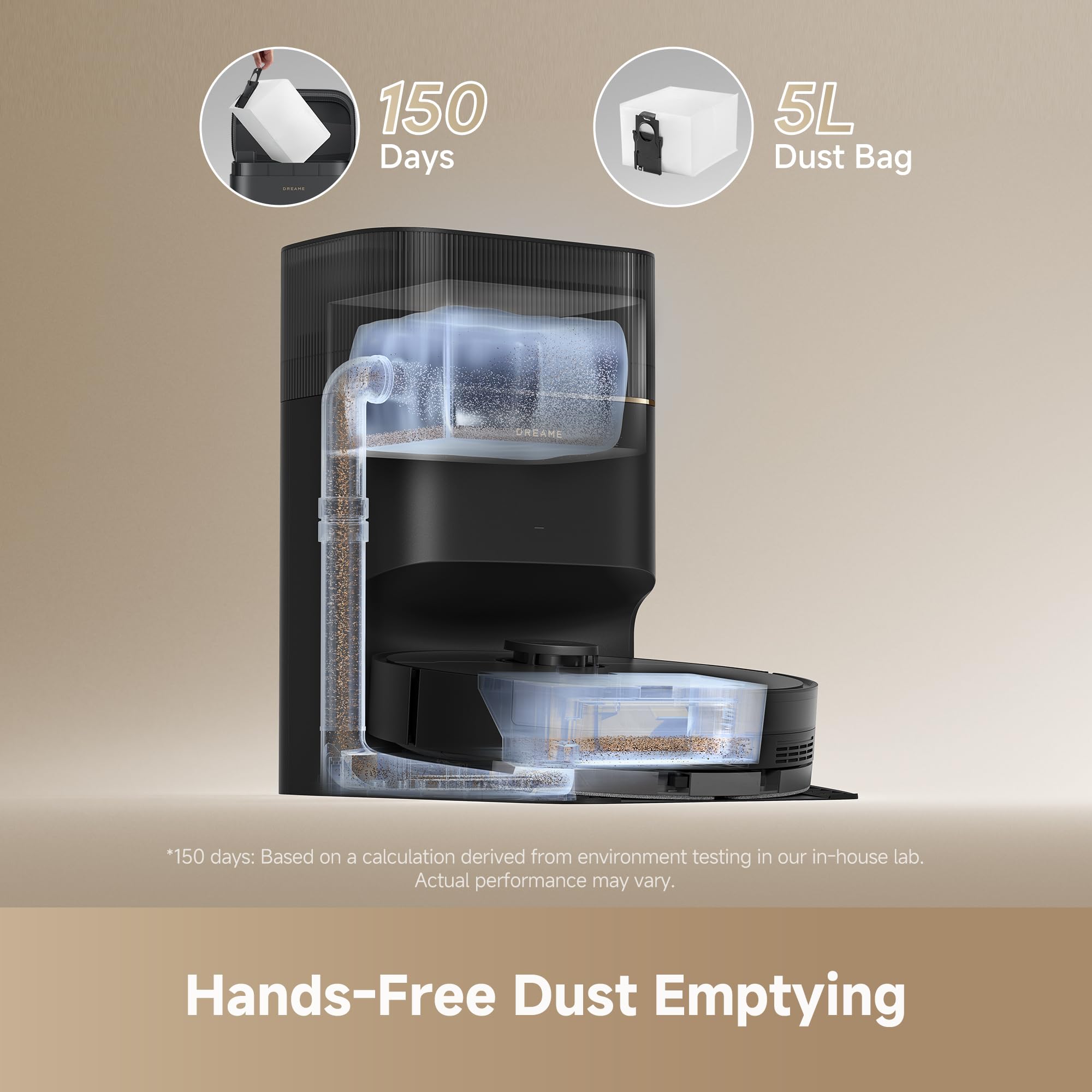 DREAME D20 Air Plus Robot Vac and Mop Combo with 20,000Pa Suction, Anti-Tangling Tech, Auto-Emptying Dock, Deep Carpet Cleaning and Smart Navigation White