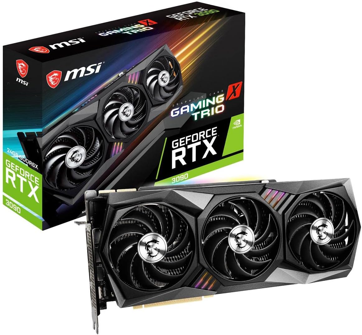 msi Gaming GeForce RTX 3090 24GB GDRR6X 384-Bit HDMI/DP Nvlink Tri-Frozr 2 Ampere Architecture OC Graphics Card (RTX 3090 Gaming X Trio 24G)