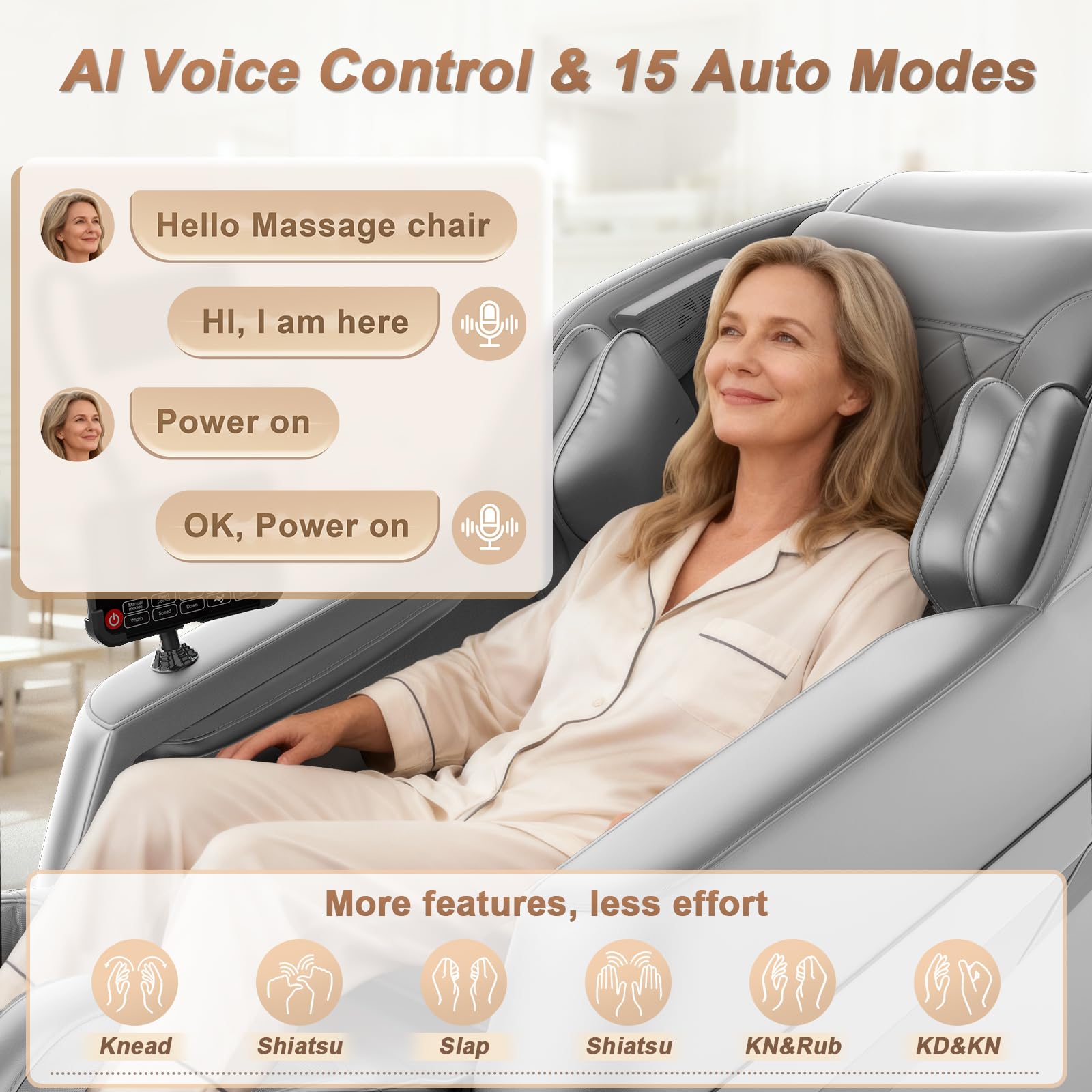 FURNIMAT 2026 Massage Chair Full Body, 3D SL-Track Zero Gravity Shiatsu Massage Chair Recliner with AI Control, Body Scan, Airbags, Heating, Foot Roller, Auto Modes, Bluetooth Speaker