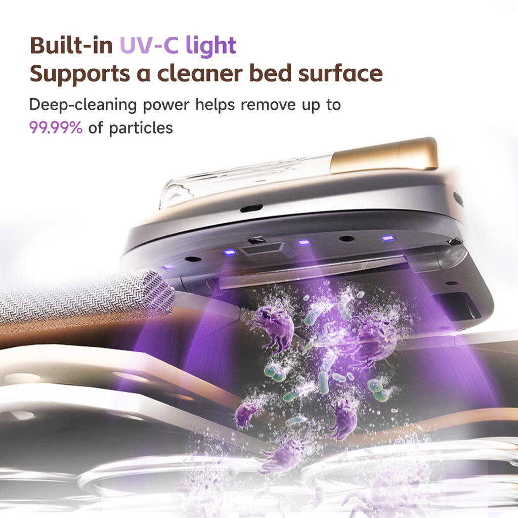 CREATULIZE X1 Robot Bed Vacuum, Automatic Mattress Vacuum Cleaner with Intelligent Path Planning, UV-C Light, HEPA Filter, One-Click 100% Dust & Pet Hair Removal for Bed, Mattress, Sofa, Carpet