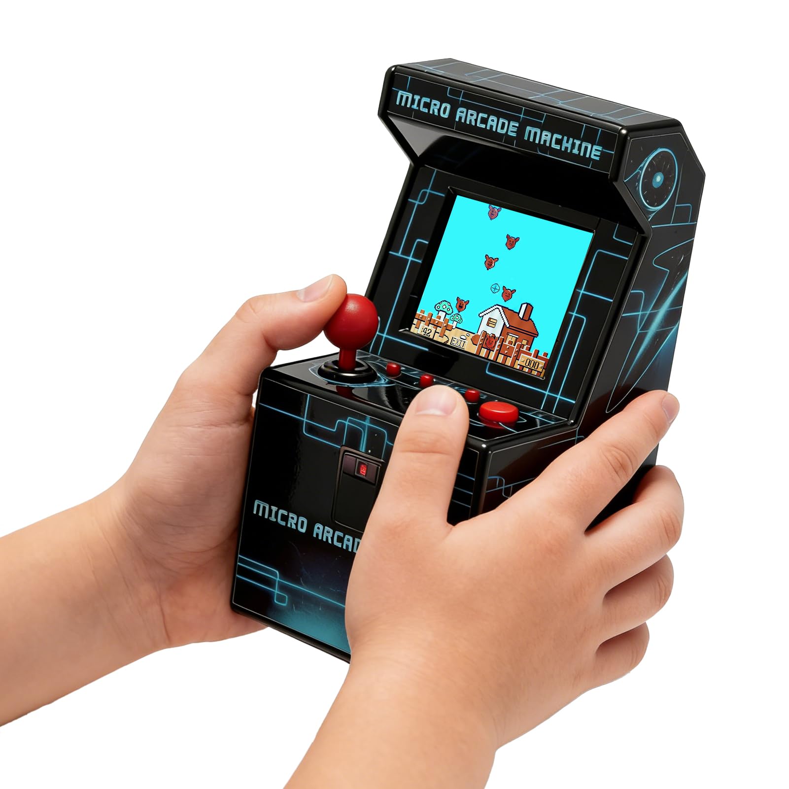 Retro Handheld Game Console for Kids, Mini Arcade Machine with 240 Built-in Games, Portable Travel Toy, Ready to Play, 2.5" Screen, Easy Joystick, Gift for Boys Girls Ages 3-8 (Batteries Included)