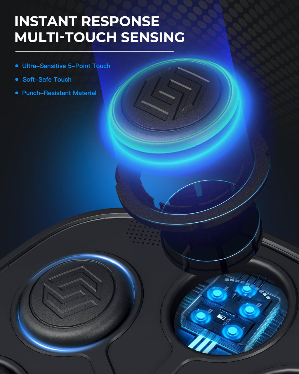 New Smart Music Boxing Machine & Interactive Punching Trainer | 8-Target with LED Rhythm Lights & Wall Mount | Home Workout & Fun for Adults/Kids, Ideal Gift