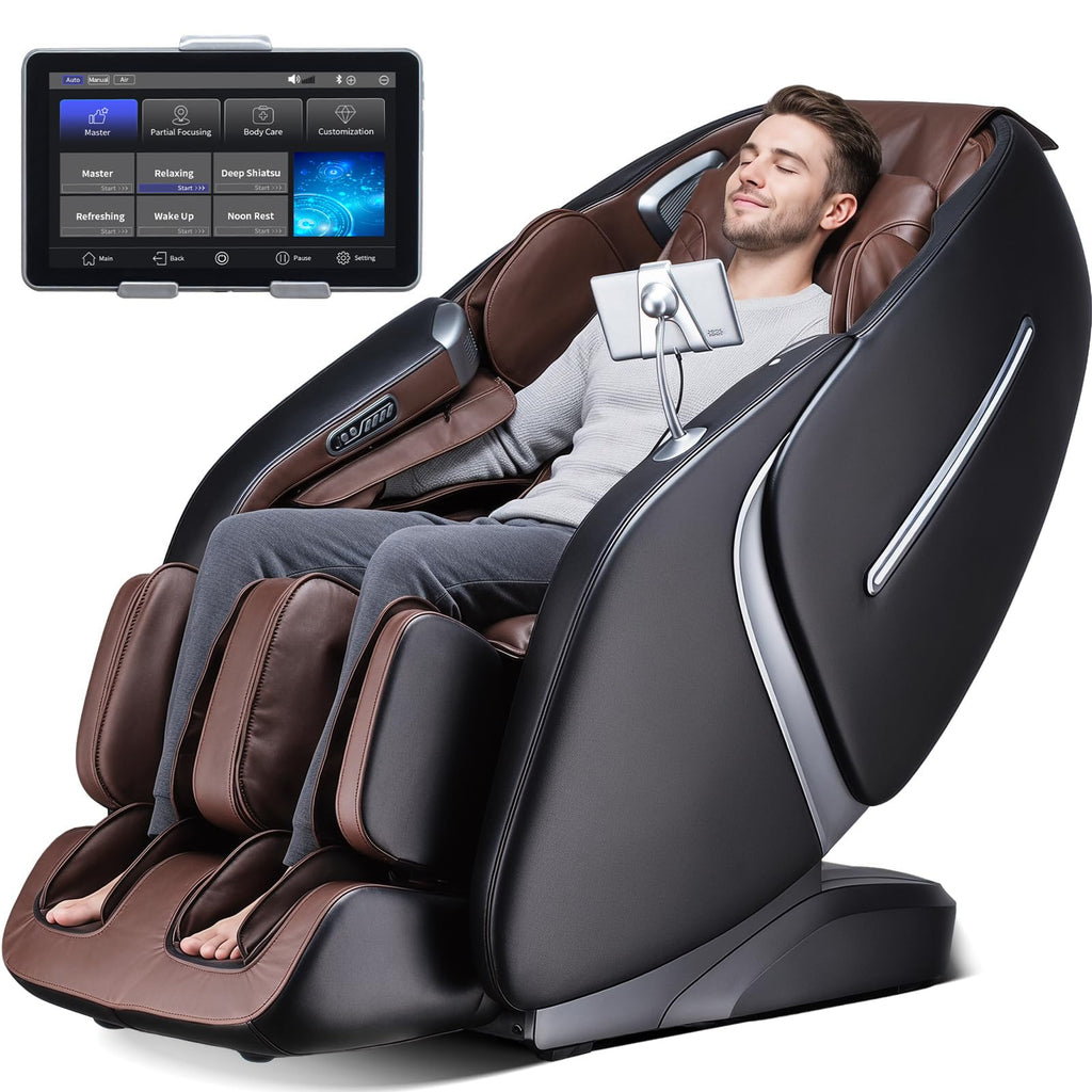 4D Massage Chair Full Body Zero Gravity Shiatsu Messager Chair-SL Track AI APP Body Scanning Heating Back Foot Recliner-Massaging Chairs for Office Home