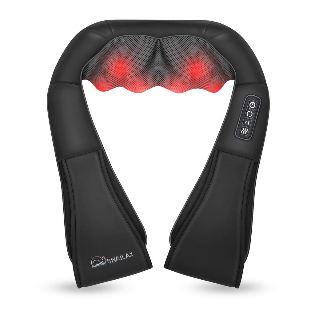 Snailax Shiatsu Neck and Shoulder Massager - Back Massager with Heat, Deep Kneading Electric Massage Pillow for Neck, Back, Shoulder,Foot,Body