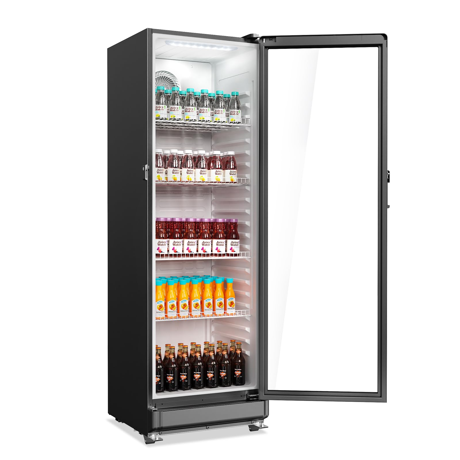 ROVSUN 8 Cu.Ft Commercial Refrigerator Display Refrigerator ETL NSF Certified, Slim Commercial Beverage Cooler Glass Door Merchandiser Drink Fridge w/Adjustable Shelves LED Light for Bar Restaurant