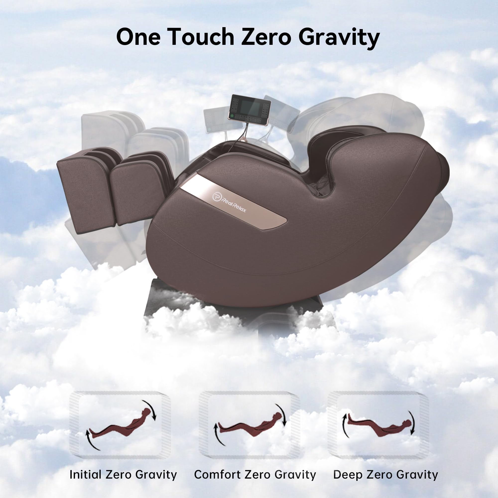 Real Relax Massage Chair Full Body of Dual Core S Track,Zero Gravity Realiner with App Control,Bluetooth,Foot Roller,Home or Office Use,Black and Gold