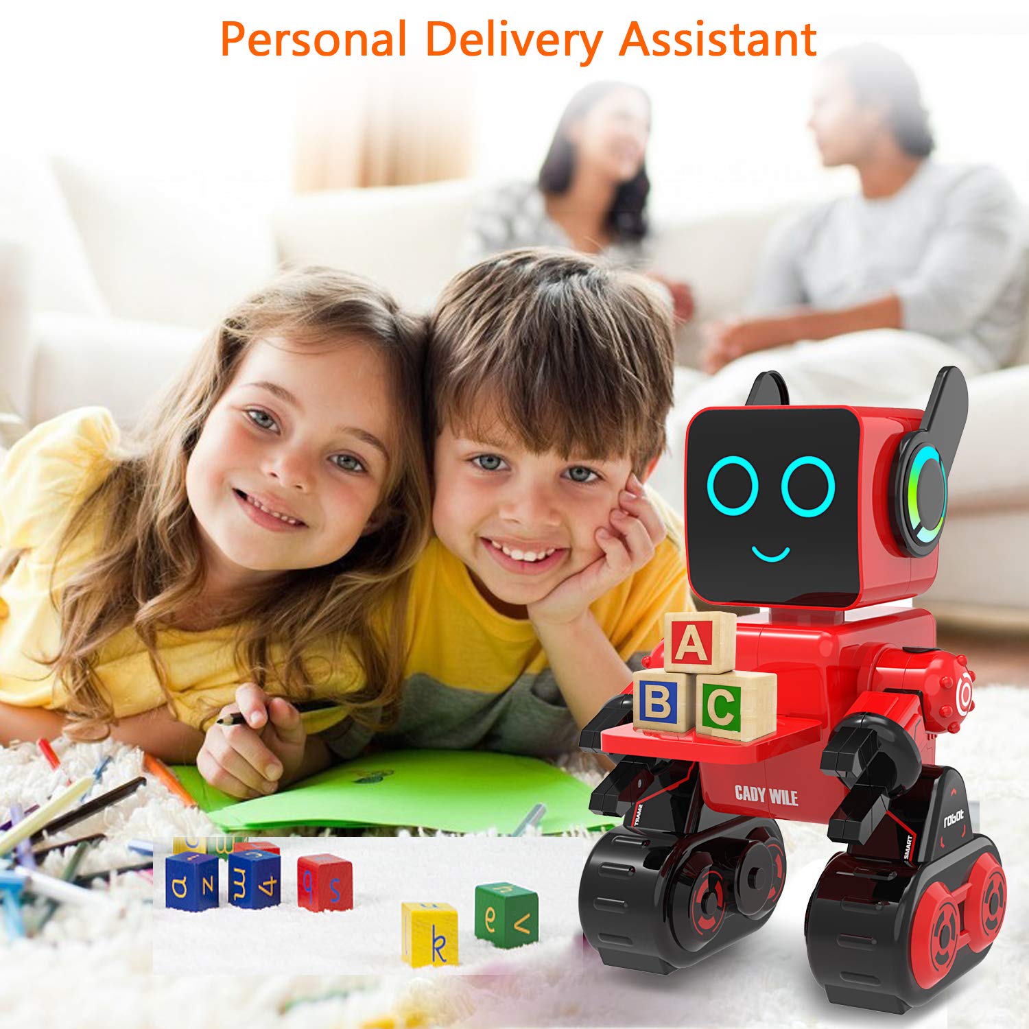 okk Robot Toy for Kids, Smart RC Robots for Kids with Touch and Sound Control Robotics Intelligent Programmable, Robot Toy with Walking Dancing Singing Talking Transfering Items for Boys Girls (White)
