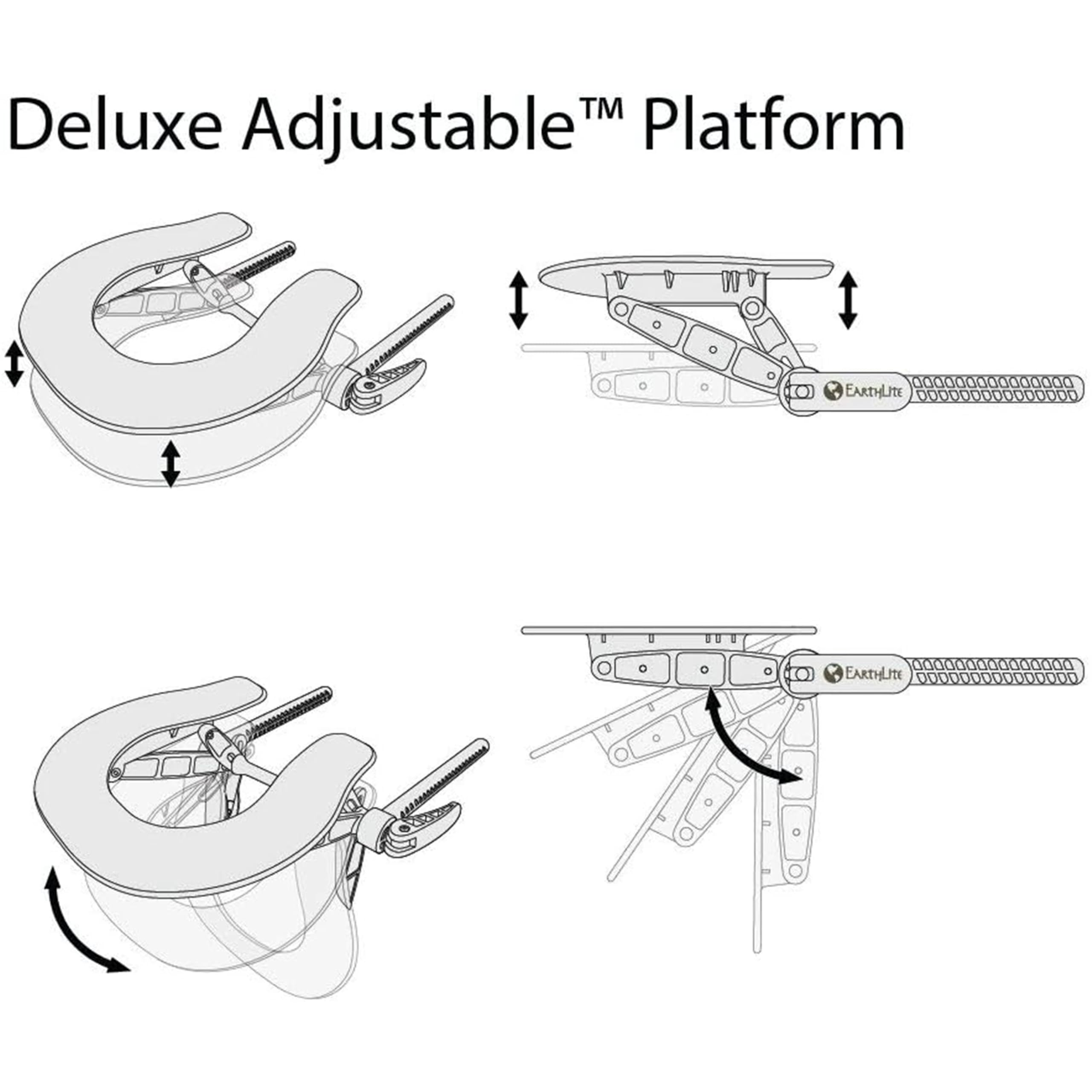 EarthLite Massage Table Face Cradle Deluxe Adjustable - Durable, Fully Adjustable Headrest Platform for Massage Chairs & Tables