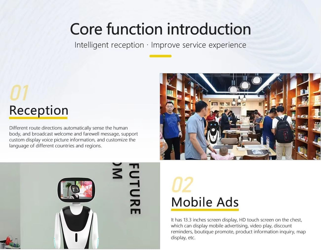 Mobile Intelligent Guide Robot. The Robot has multilingual Voice Recognition and Broadcasting Capabilities, as Well as Language Translation, Making it Perfectly Suited for Museums