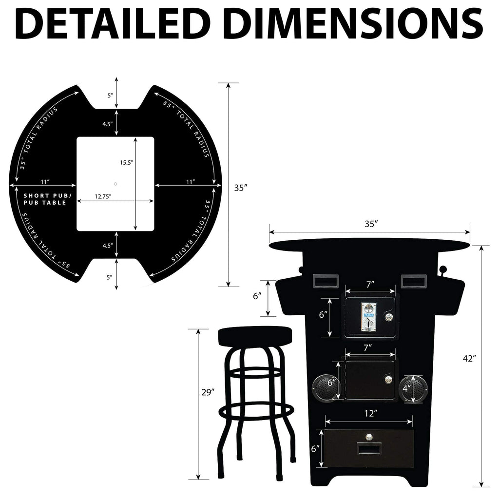 Creative Arcades Full-Size Commercial Grade Machine -Pub Style Arcade Table for 2 Player Cabinet for Home, 412 Games, Multiplayer Control Panel and Screen Size 22 inch.