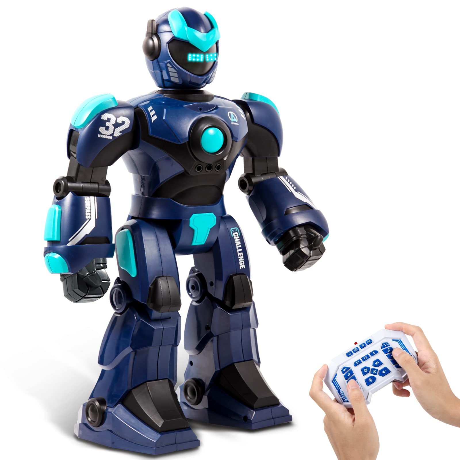 HPROMOT RC Robot Toy for Kids Remote Control Robot Toy, Smart Gesture Sensing Rechargeable & Programmable Robot Walking Dancing Singing Chirstmas Gift for 3-15 Years Old Boys Girls