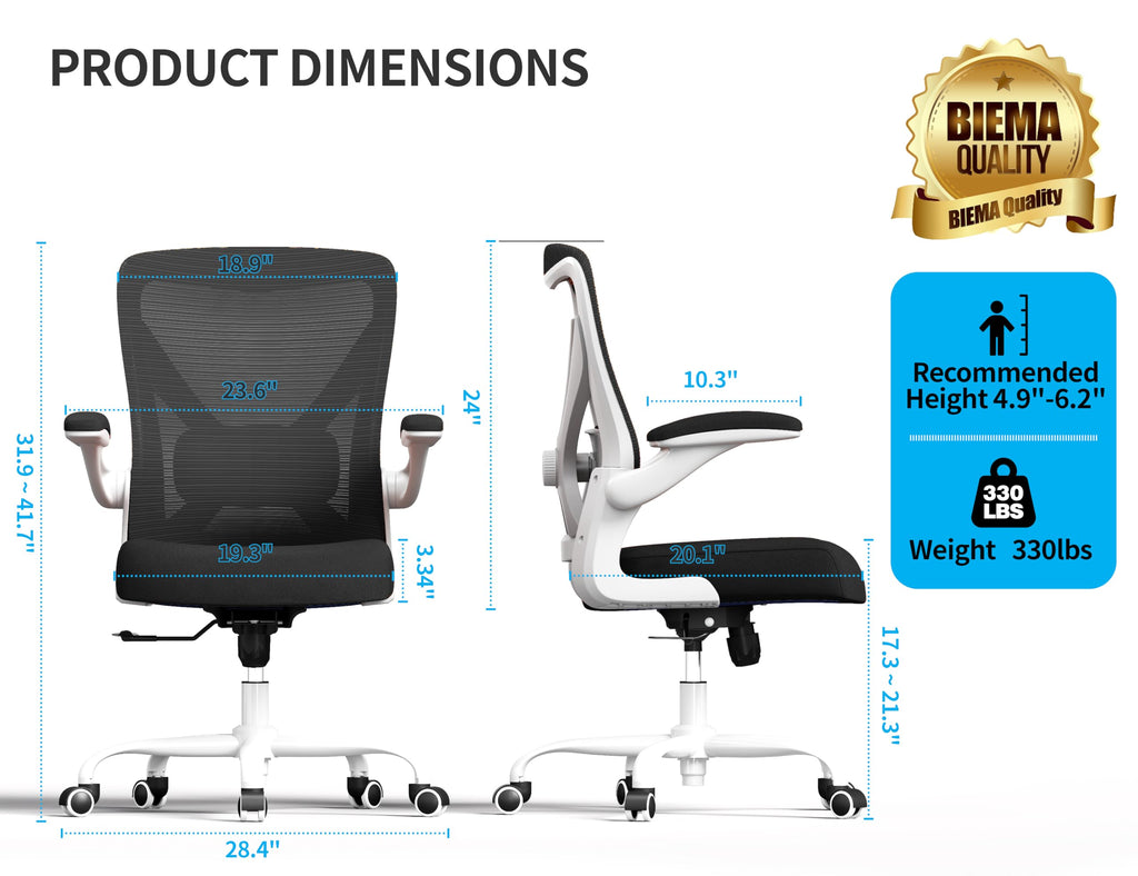 Ergalithic Ergonomic Office Chair - X-Shaped Computer Desk Chairs Comfy, Mesh High-Back Gaming Chair with Adjustable Lumbar Support, Executive Task Chair for Adults, Comfortable for Long Hours