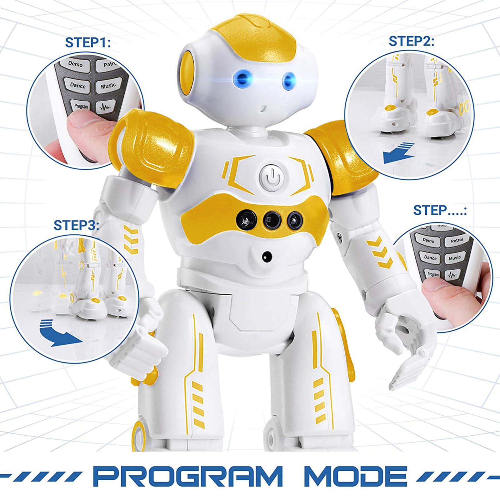 KingsDragon RC Robot Toys for Kids, Gesture & Sensing Programmable Remote Control Smart Robot for Age 3 4 5 6 7 8 Year Old Boys Girls Birthday Gift Present