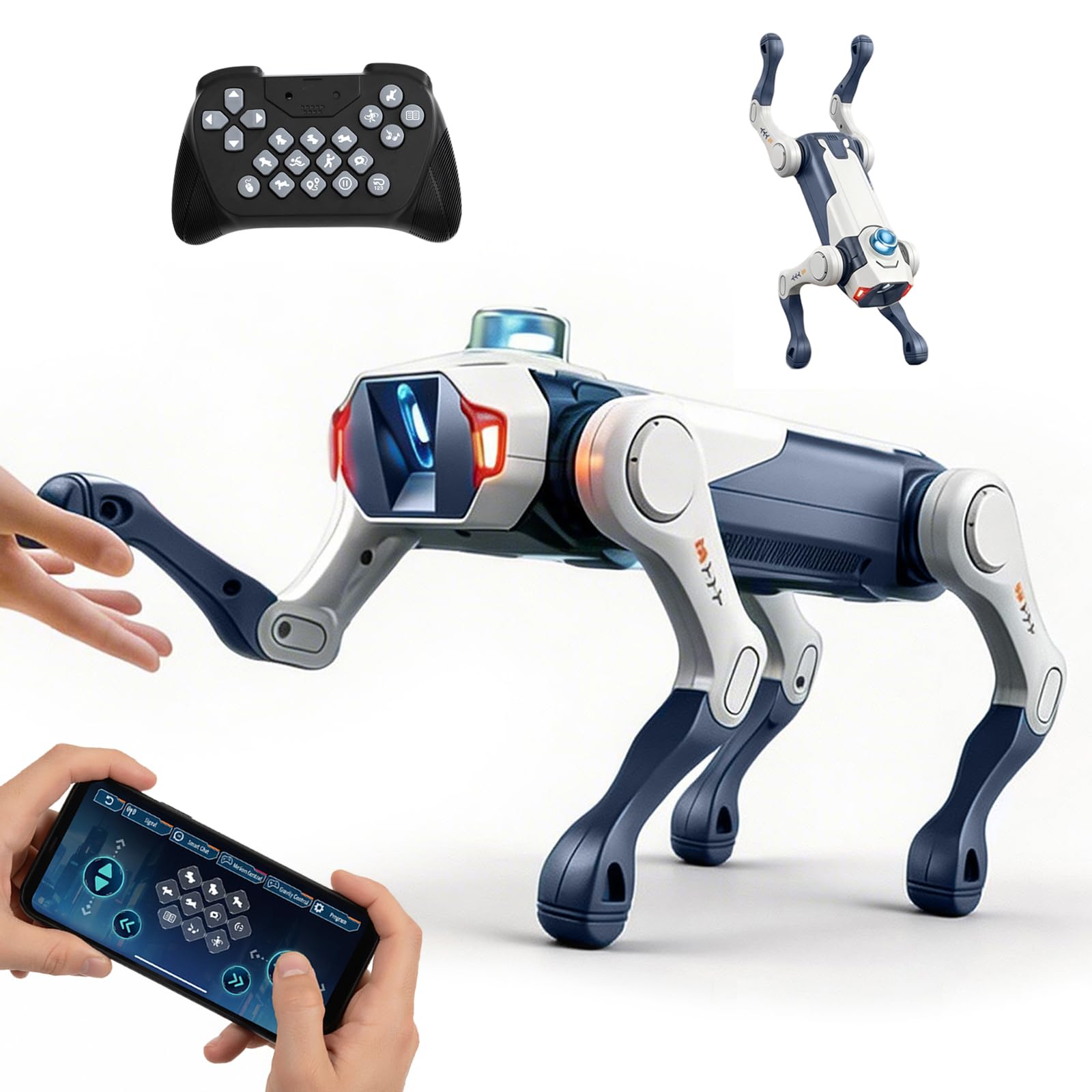 Smart Robot Dog for Kids, Interactive RC Robot Dog Toy with Voice Control, APP Programming, 30+ Actions, STEM Coding Pet, Remote Control Robot Puppy, Rechargeable Gift for Boys Girls Age 6-12