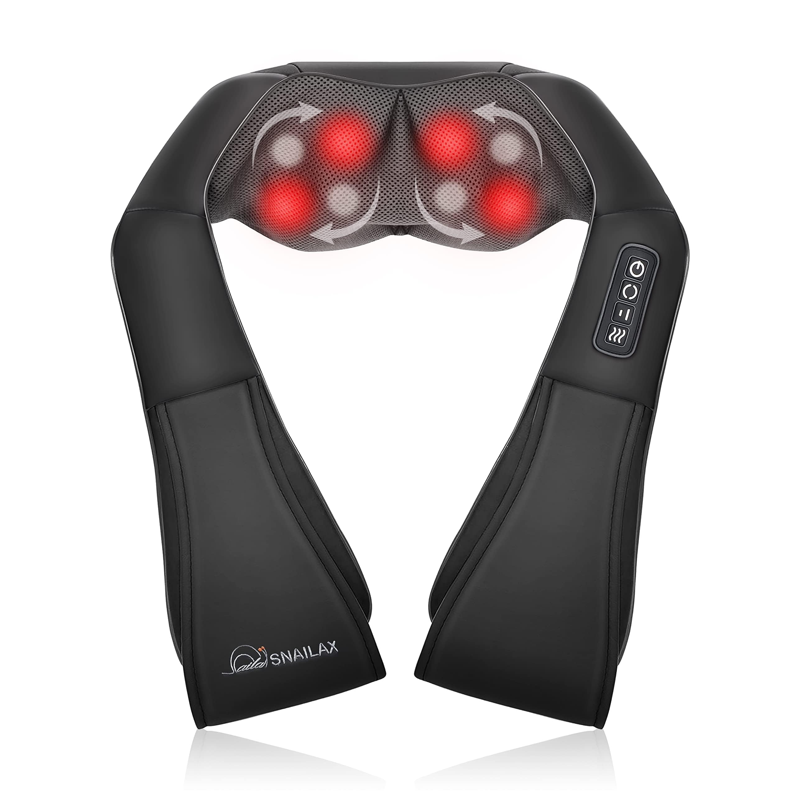 Snailax Shiatsu Neck and Shoulder Massager - Back Massager with Heat, Deep Kneading Electric Massage Pillow for Neck, Back, Shoulder,Foot,Body