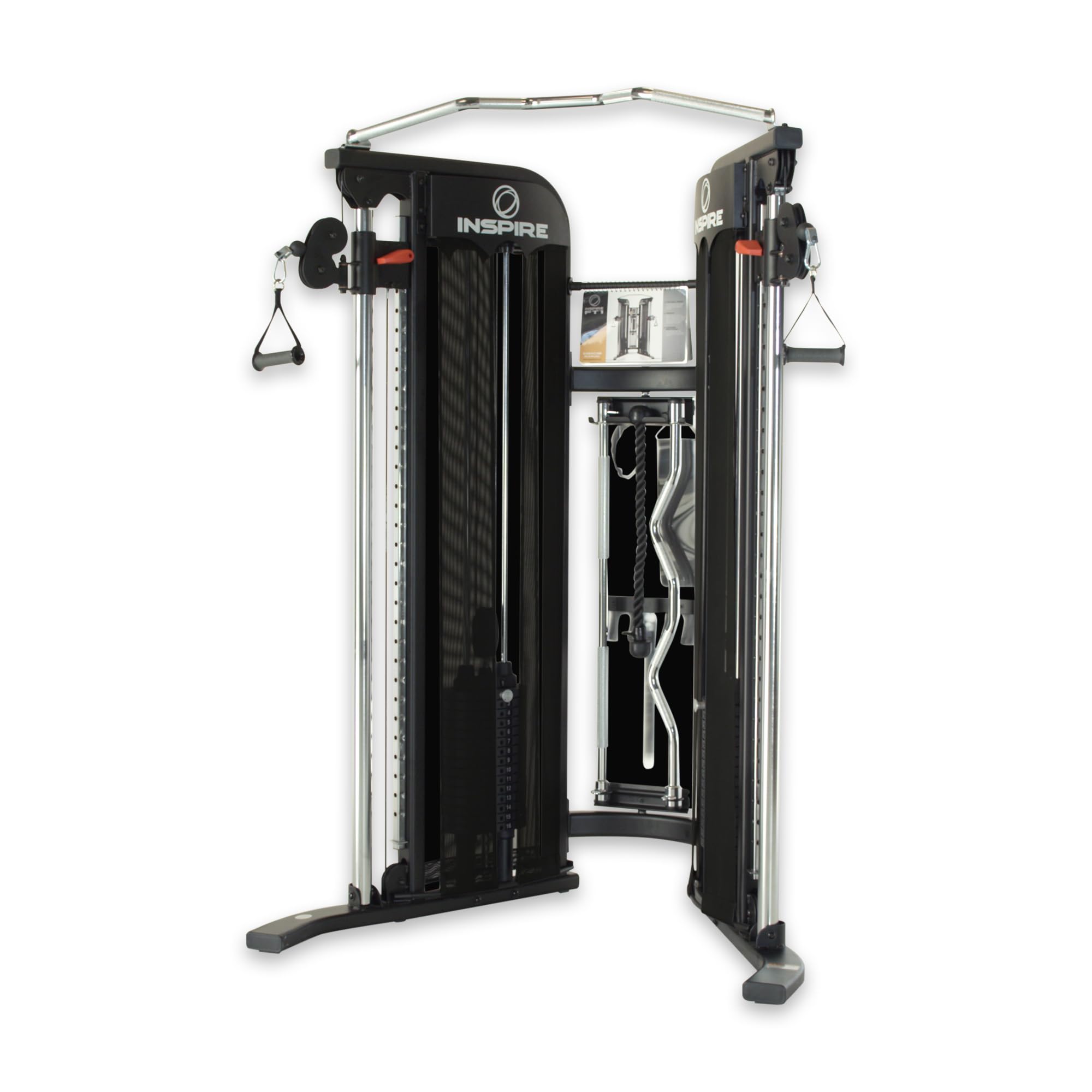 Inspire Fitness FTX Functional Trainer - Compact at Home Workout Machine with Accessories - Space Saving Design - Home Gym Cable Machine and Two 165 lb Weight Stacks