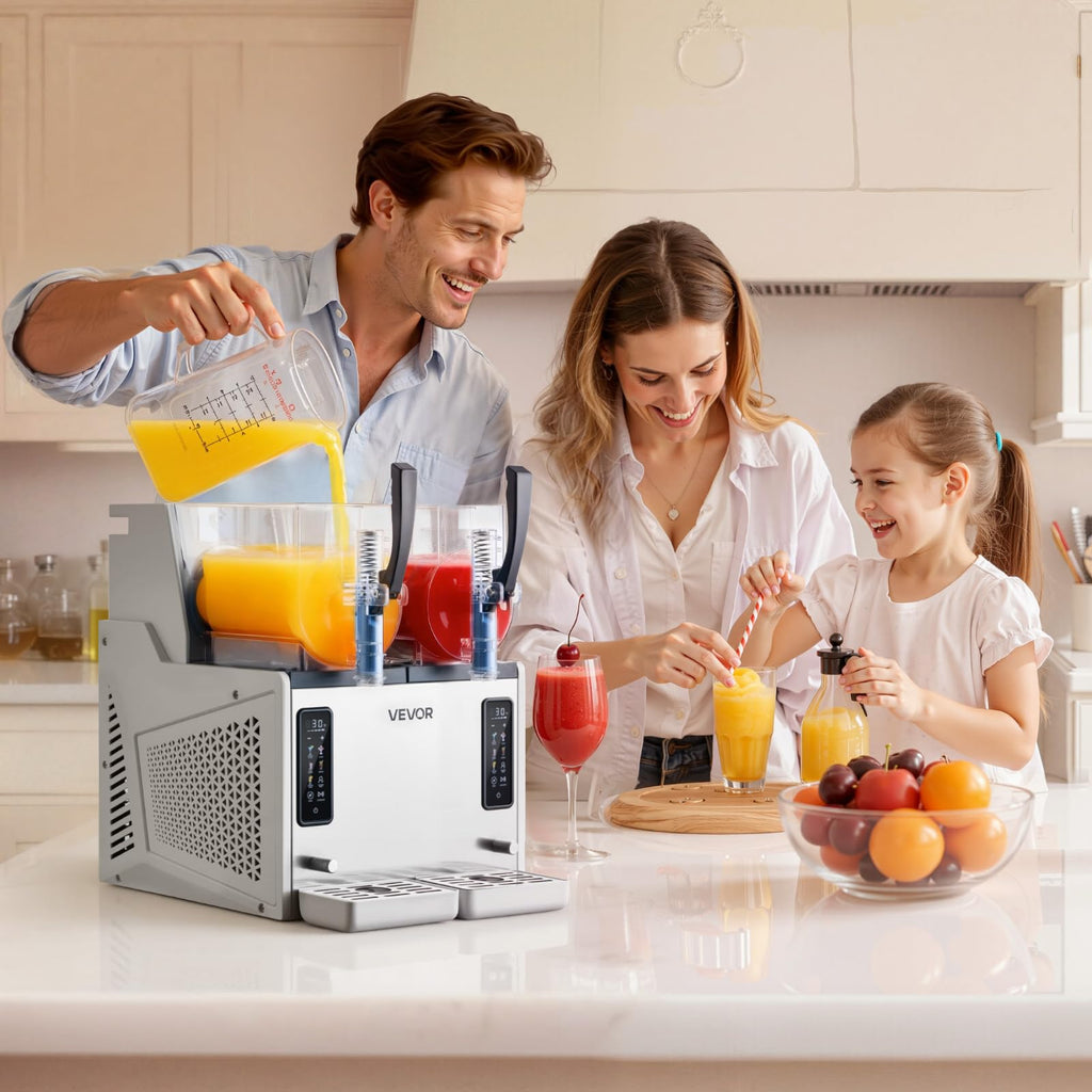 VEVOR Slushie Machine, 6L/1.6Gal Commercial Slushy Maker, Frozen Drink Maker with Self-Cleaning, Margarita Machine for Restaurants Bars Party for Slushie, Margaritas, Milkshake & More