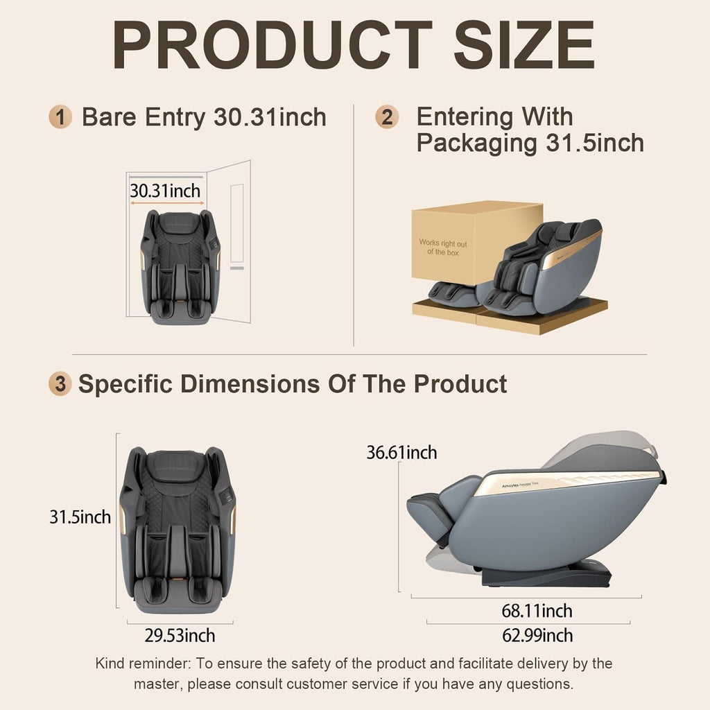 4D Massage Chair Full Body, 20 Modes Zero Gravity Massage Chair with 53.15 Inches SL Track, Foot Massage, Neck and Shoulder Massage, Shiatsu, Bluetooth Speaker, Home, Navy Blue