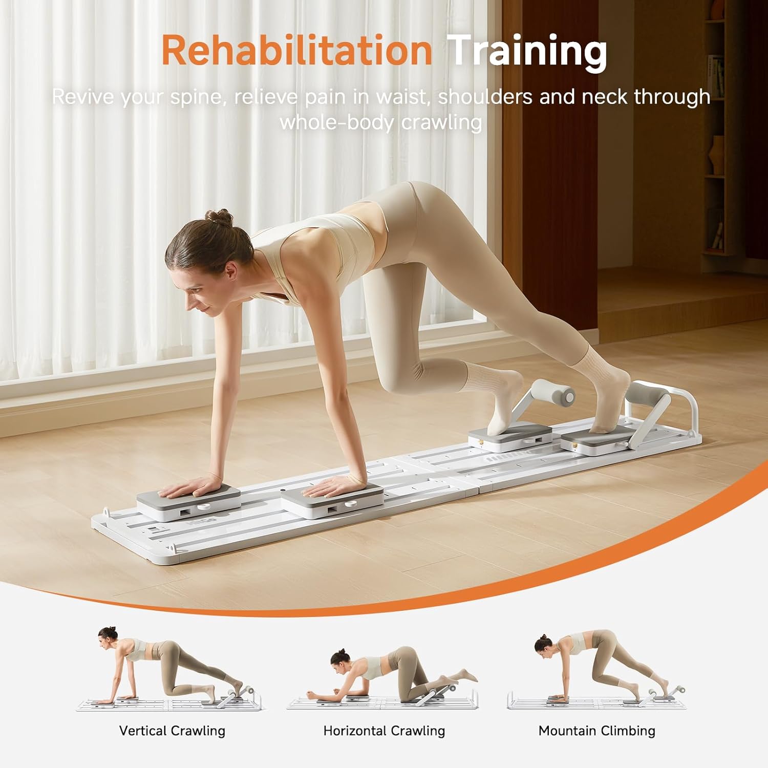 HitGo Pilates Board - Foldable Portable Pilates Reformer Set, 79" All-in-One Pilates Machine Workout Fitness Equipment for Home Gym Workout Women Men, Core & Full-Body Training Kit with Exclusive APP