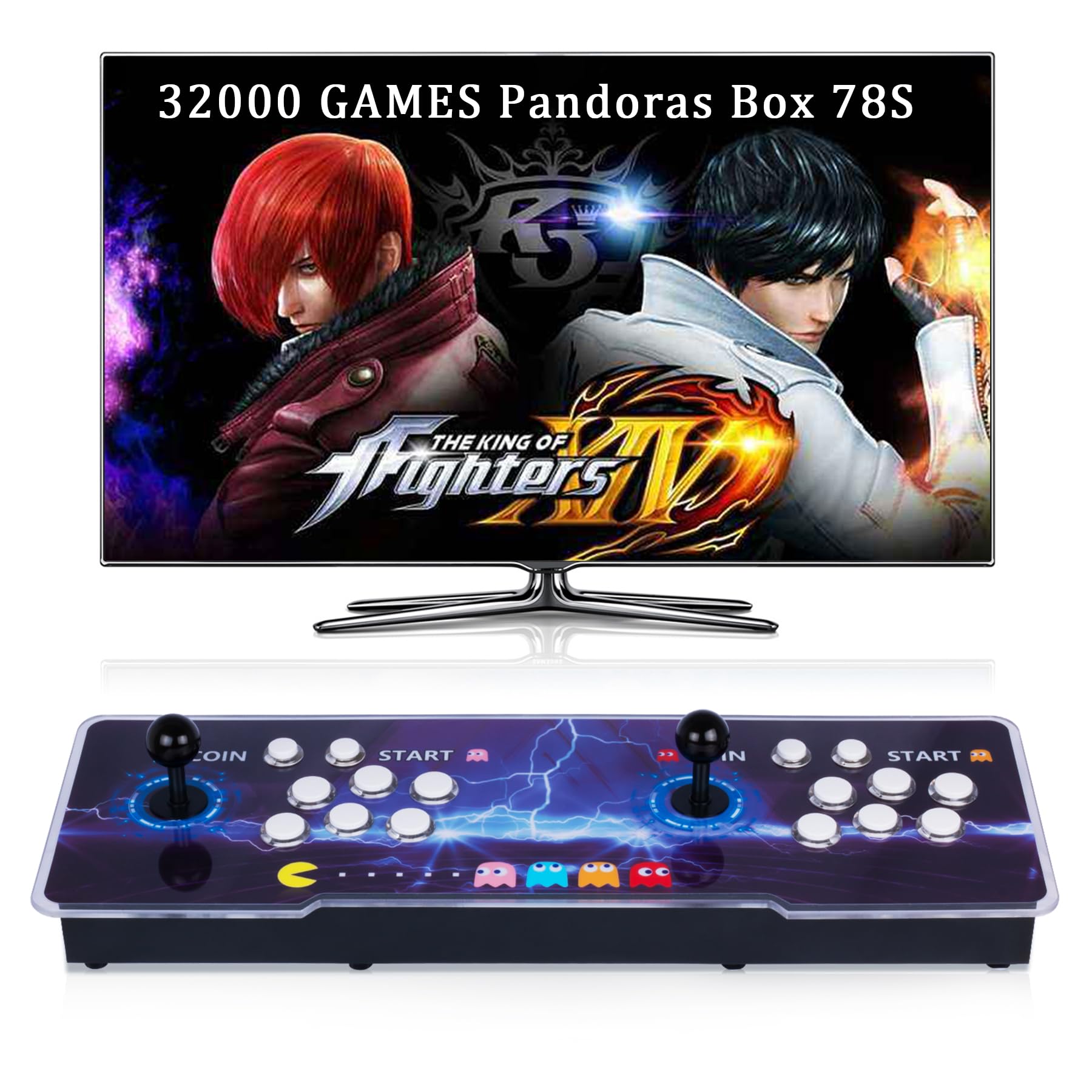 RegiisJoy 36800 in 1 Arcade Game Console Pandoras W88 Pro WiFi Function Game Machine for PC & Projector & TV, 2-4 Players, 1280X720, 3D Games, Search/Hide/Save/Load/Pause Games, Favorite List