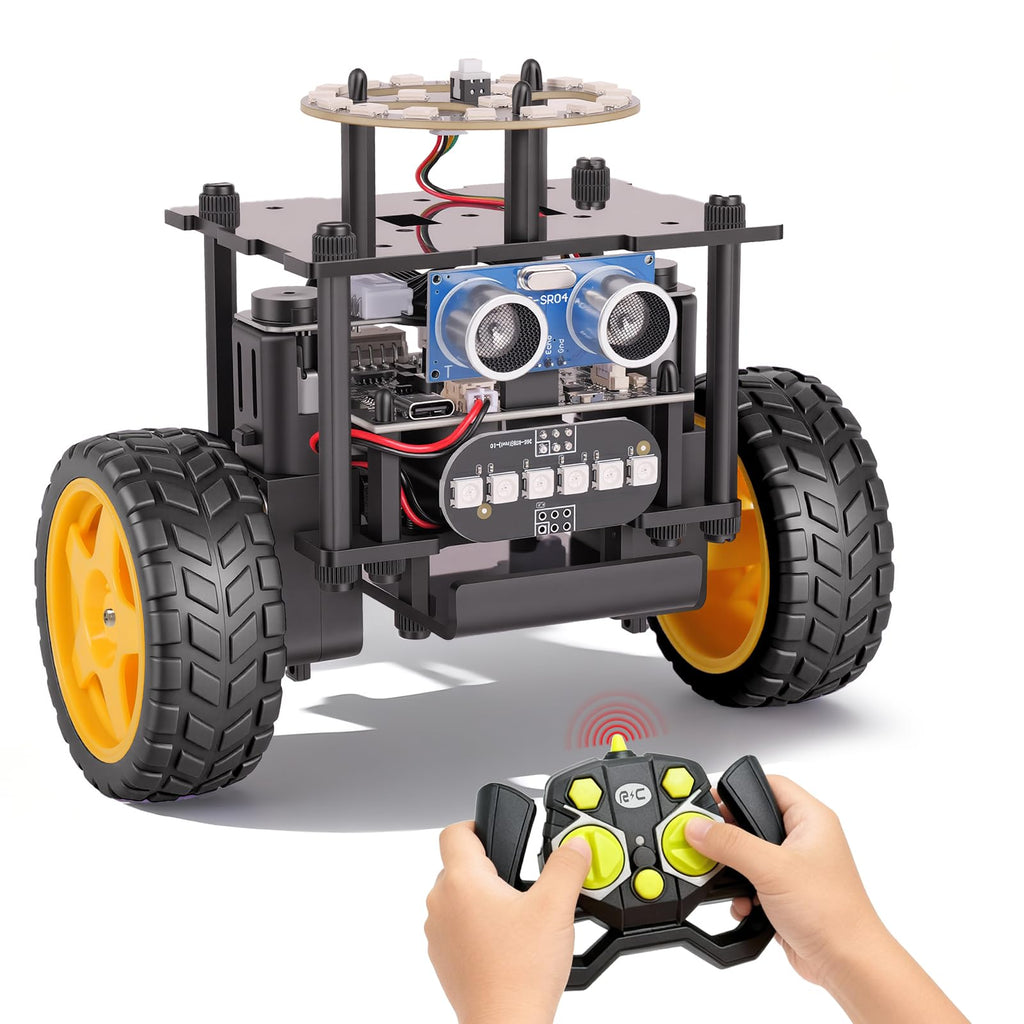 Smart Robot Car Kit Toys for Kids Ages 8-12 12-16, Remote Control Building Robotics Kit, STEM Educational Science Kit Gifts for Teen Boys Girls 8-13 14 15 16 Year Old