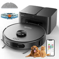 Robot Vacuum and Mop Combo, Self-Emptying Robotic Vacuums Cleaner Smart Mapping, 2-3 Months Hands-Free Base Strong Suction & LiDAR Navigation, 220 Mins Long Runtime for Pet Hair, Hard Floor, Carpet