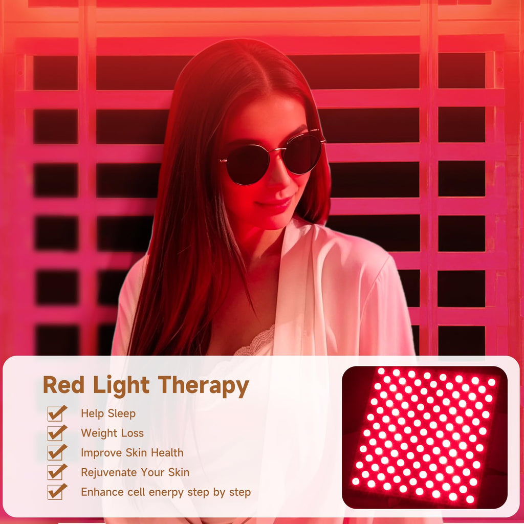 2 Person Infrared Sauna Far Infrared Sauna Room for Home Indoor 2000W Low-EMF Wood Dry Sauna with Full Starry Sky Lights Ceiling in 7 Color Speaker Fast Heating Easy Assembly- 47.3*41.3*74.8 IN