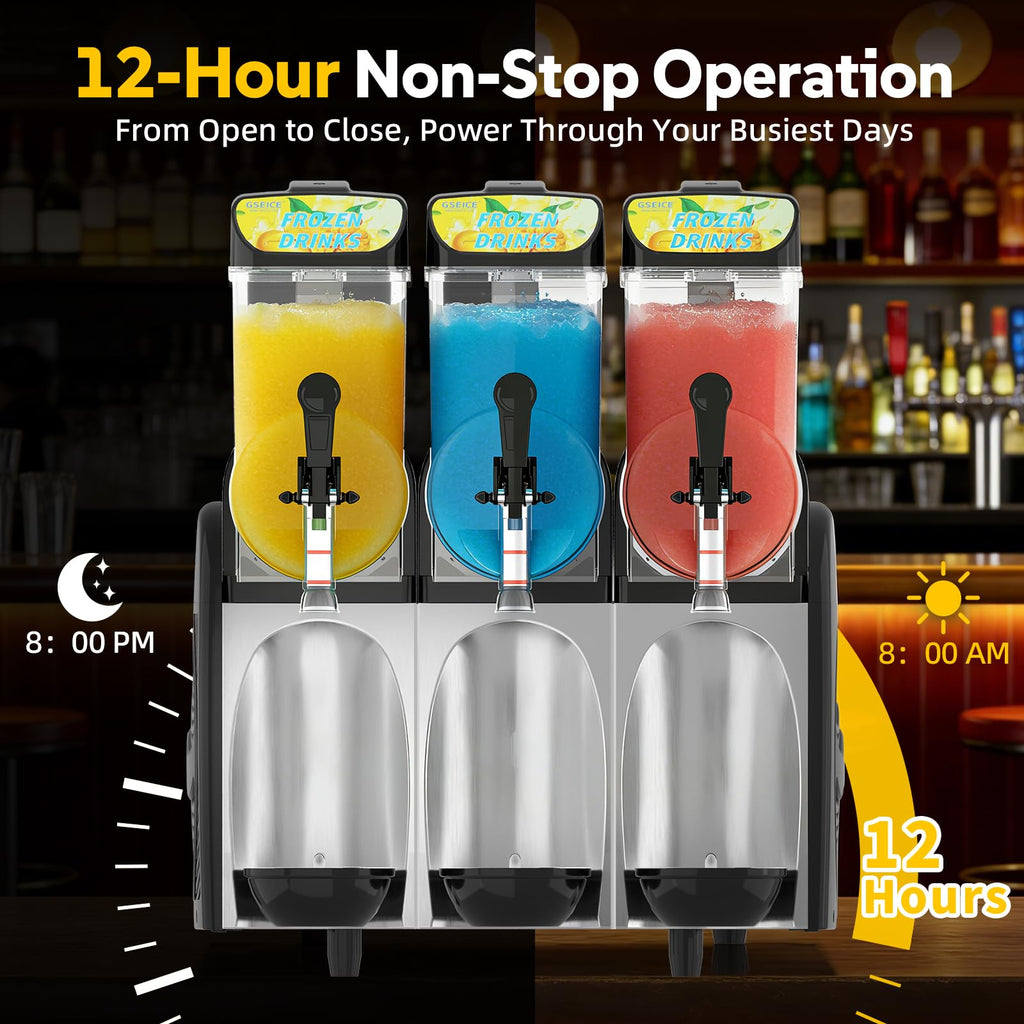 30L Commercial Slushie Machine, 2 Tank Margarita Machine, 80 Grande Cups Slushy Machine with Auto Clean, 8 Gal LED Frozen Drink Machine for Business, Mobile Bar, Party, Restaurant, 800W Fast Cooling
