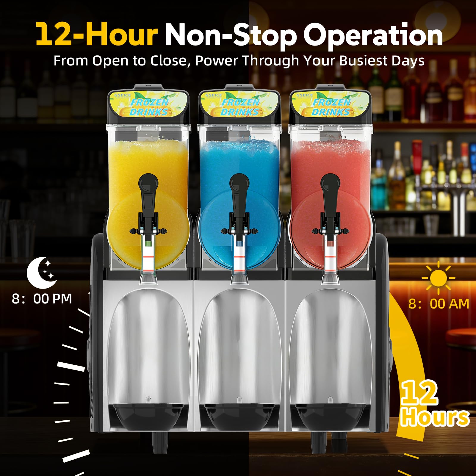 30L Commercial Slushie Machine, 2 Tank Margarita Machine, 80 Grande Cups Slushy Machine with Auto Clean, 8 Gal LED Frozen Drink Machine for Business, Mobile Bar, Party, Restaurant, 800W Fast Cooling