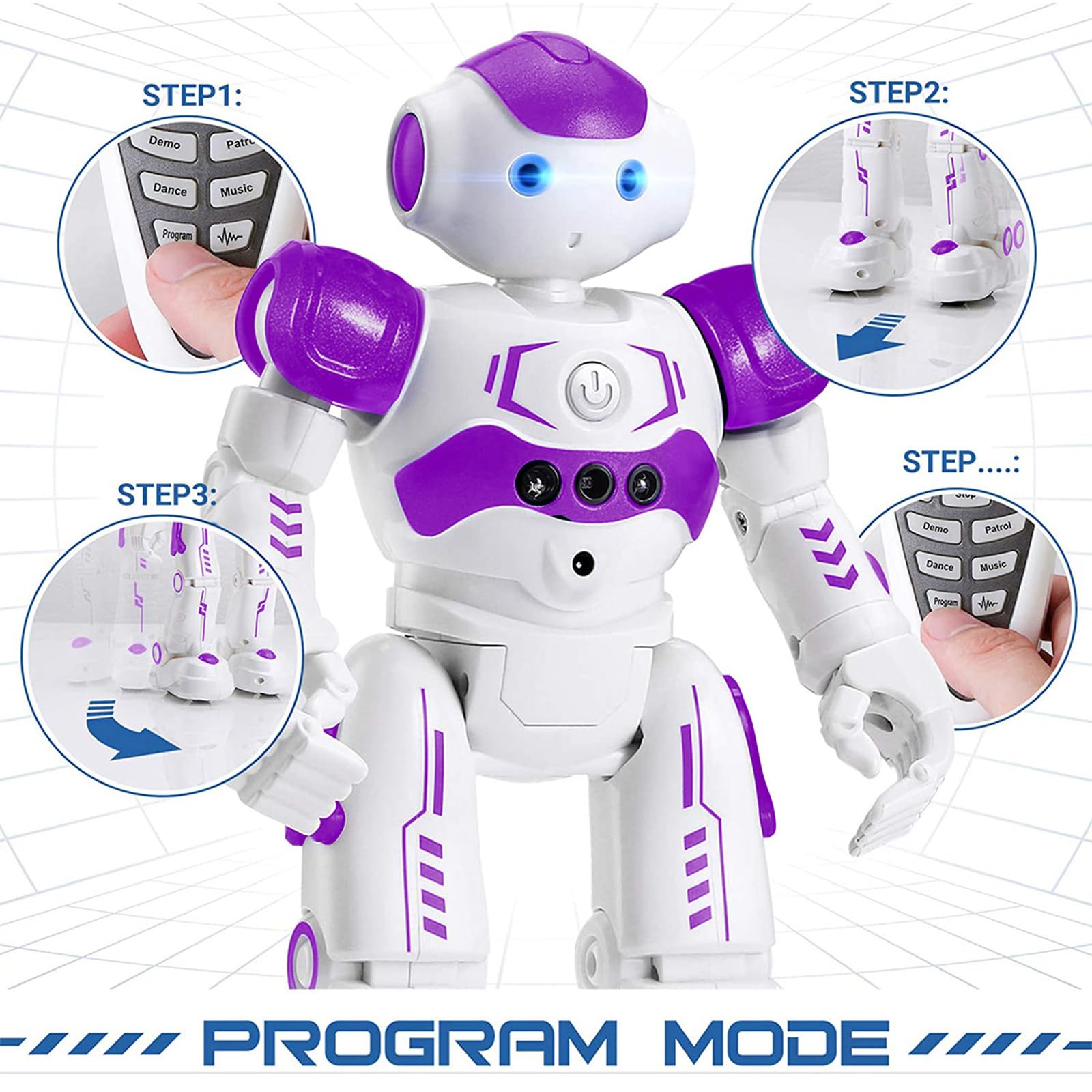 KingsDragon RC Robot Toys for Kids, Gesture & Sensing Programmable Remote Control Smart Robot for Age 3 4 5 6 7 8 Year Old Boys Girls Birthday Gift Present