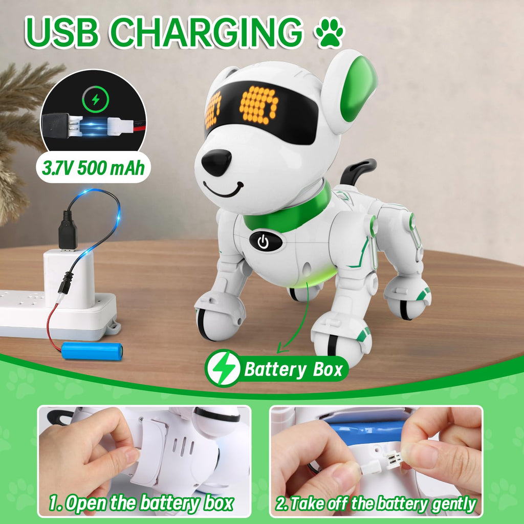 Dwi Dowellin Robot Dog for Kids 8-12,Remote Control Smart Robotic Dogs Pet Puppy Robotic Toy,Interactive Touch Walking Talking Toys for Boys Girls Christmas Birthday Gifts