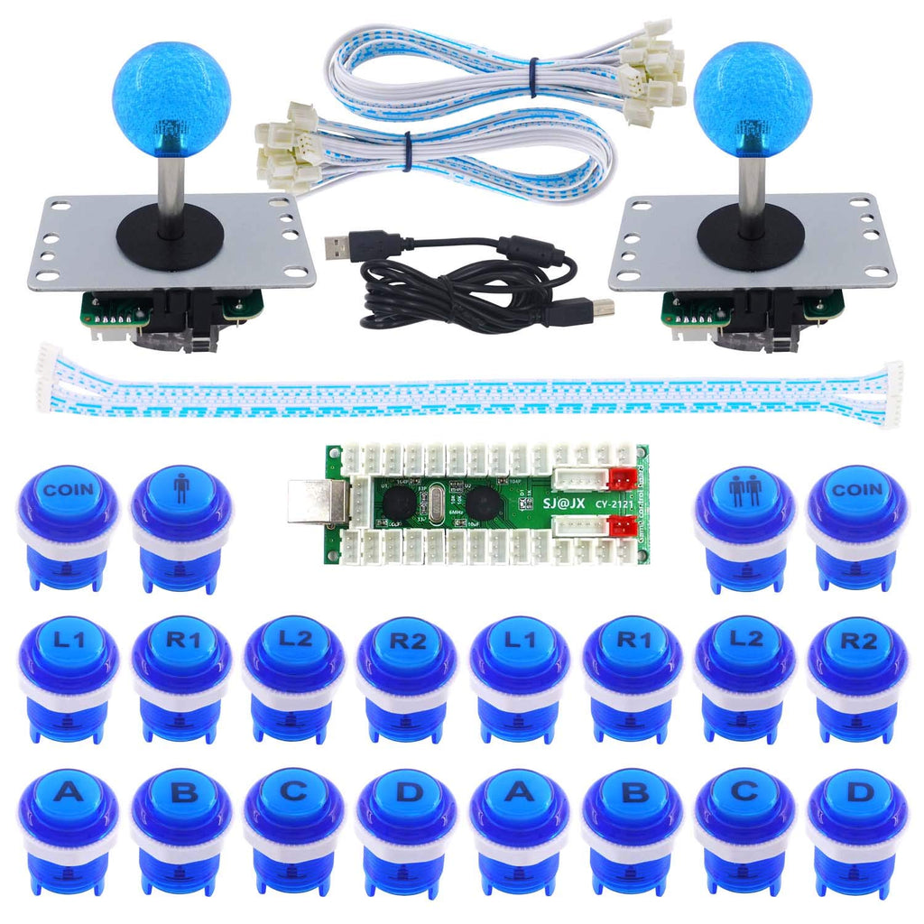 2 Player LED Arcade Game DIY Kit Mechanical Keyboard Switch PC MAME Raspberry Pi LED Button Fighting Joystick Controller Zero delay USB Encoder Retropie