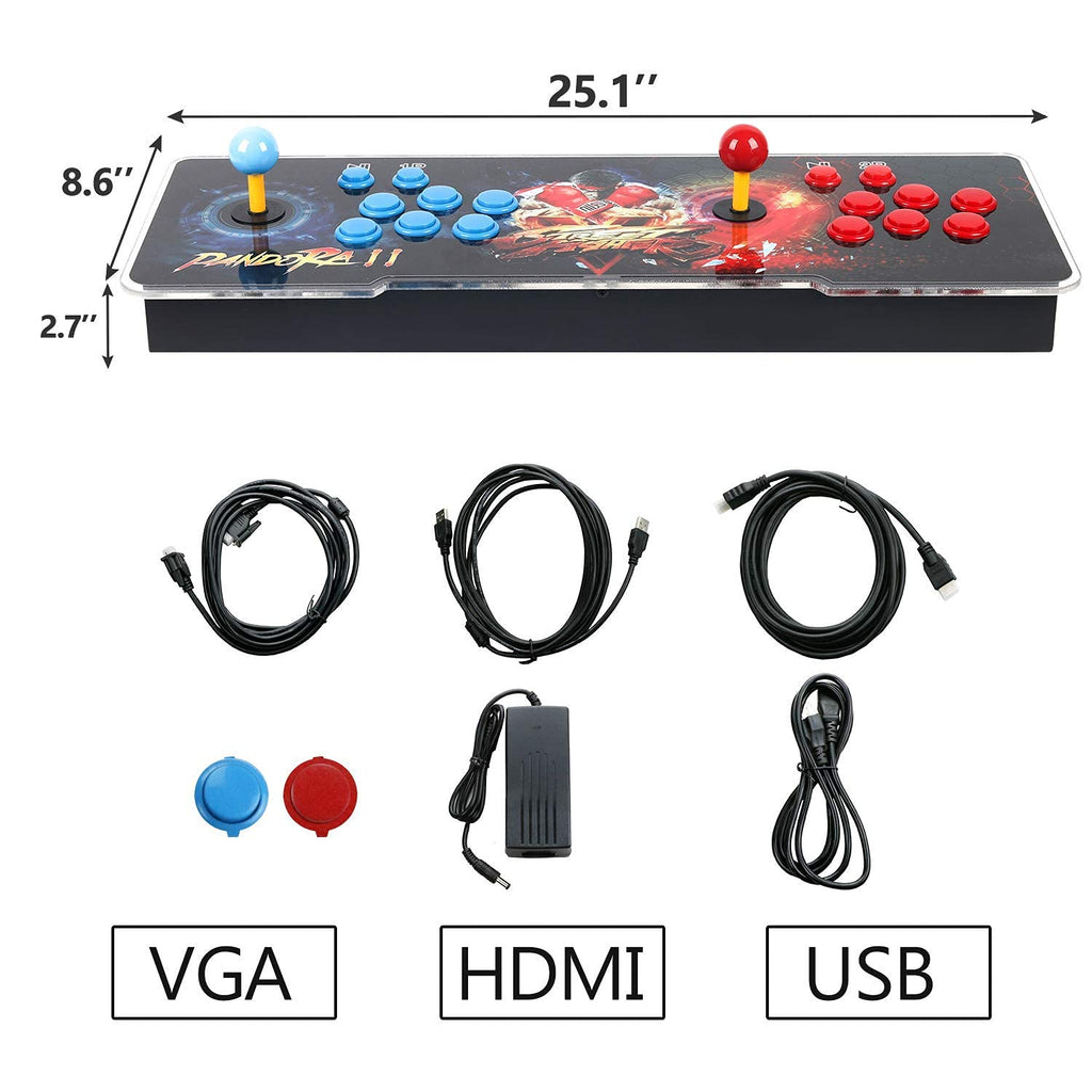 30000 Games in 1 Arcade Game Console ,Pandora Treasure 3D Double Stick,30000 Classic Arcade Games,Search Game, Support 3D,Favorite List, 4 Players Online,1280X720 Full HD Video