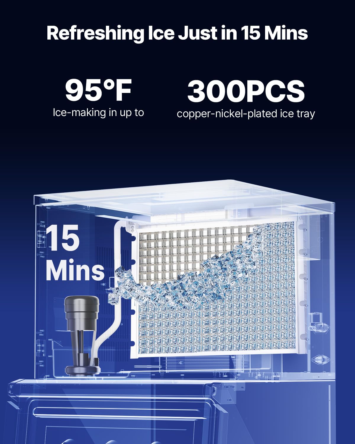 VEVOR Commercial Ice Maker Machine - Head, 300 Lbs/Day Stainless Steel Ice Machine with Scheduled Ice-Making, Self-Cleaning, Adjustable Thickness, Ideal for Restaurant Bar Cafe Hotel - Head Only