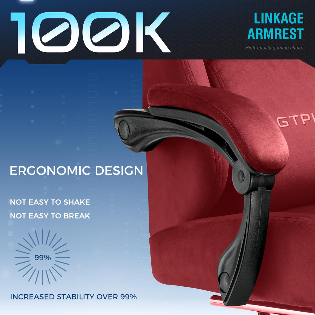 GTPLAYER Gaming Chair with Pocket Spring Cushion, Big and Tall Gamings Chairs 350LBS High Back Computer Chair with Footrest for Adults Lumbar Support Swivel Game Chair for Office,Leather Black-Massage