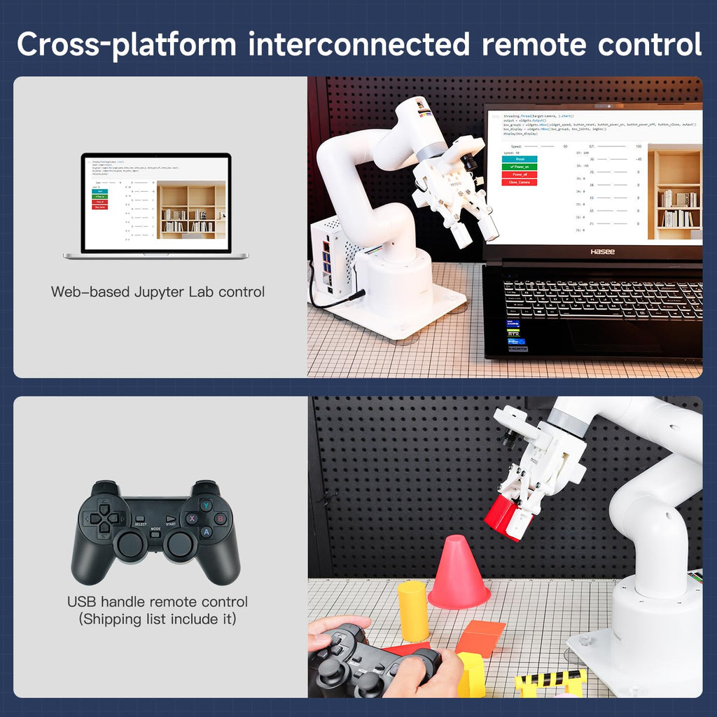 Yahboom Jetson Orin Nano Super 8GB 67Tops Robotic Arm MyCobot280 7DOF Collaborative Robot Desktop Educational Robotic Arm Python with Adaptive Gripper