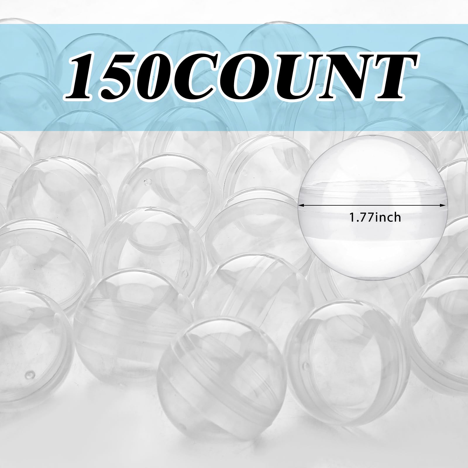 Sosation 150 Pcs 1.77 Inch Gumball Vending Machine Capsules Empty Round Plastic Containers for Prizes Party Favors (Stylish Color)