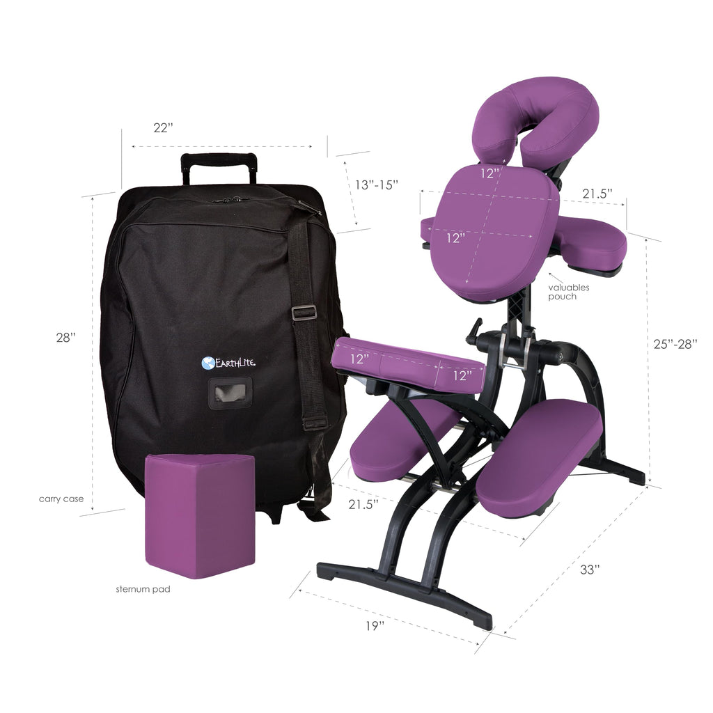 EARTHLITE Portable Massage Chair AVILA II - Premium Folding Spa/Massage/Tattoo Chair incl. Rolling Carry Case