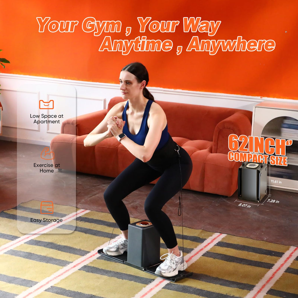 SR3 PRO Smart Home Gym Equipment ，Max 130lbs Resistance Portable Full Body Workout Cable Machine with Ambient Light,at Home Gym | All in One Gym for Travel | Foldable Gym & Home Exercise Equipment
