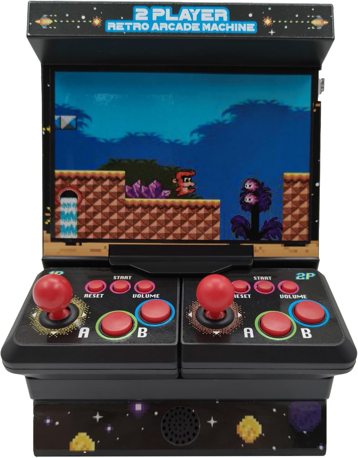 Mini arcade machine with 300 retro games - Wireless mini arcade machine for 2 players - Handheld retro game console with TV connection and 4.3" color display